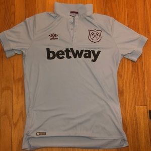 3 Button West Ham United Soccer Jersey